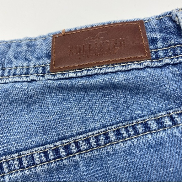 Hollister High Rise Mom Blue Jean  Shorts Stretch  Sz 00 W23 Button Fly - Picture 6 of 7